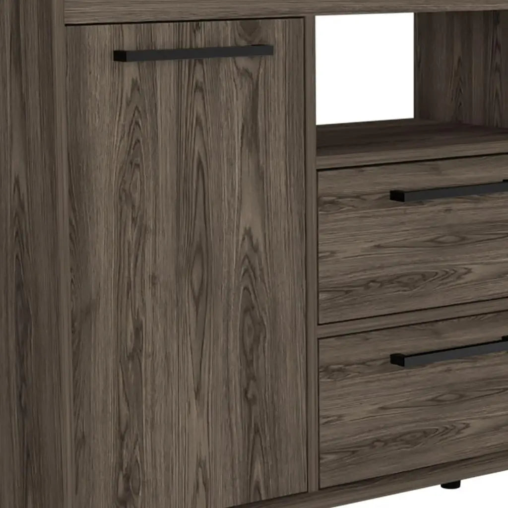 47" Dark Brown Two Drawer with Two Doors Homeroots Kitchen & Dining