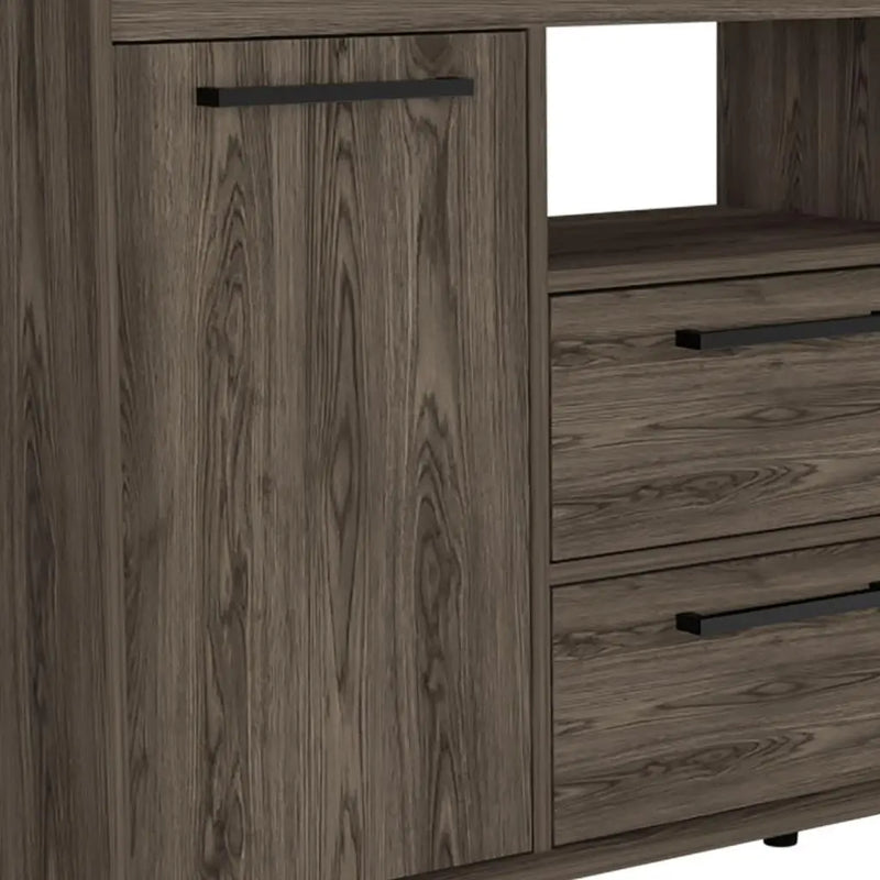 47" Dark Brown Two Drawer with Two Doors Homeroots Kitchen & Dining