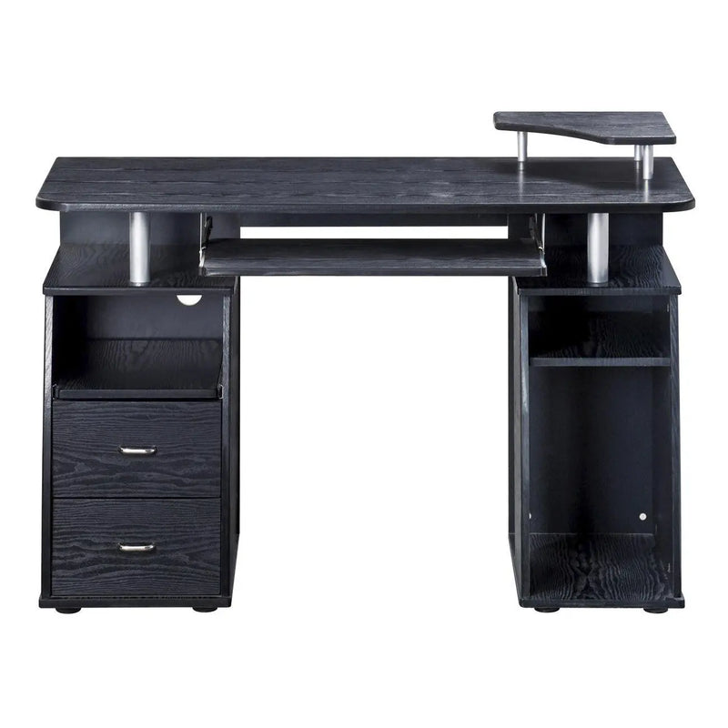 47" Espresso Wood Pedestal Computer Desk With Two Drawers Homeroots Office