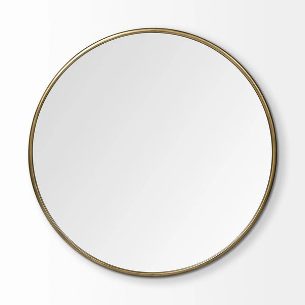 47" Gold Round Metal Framed Accent Mirror Homeroots Bed & Bath