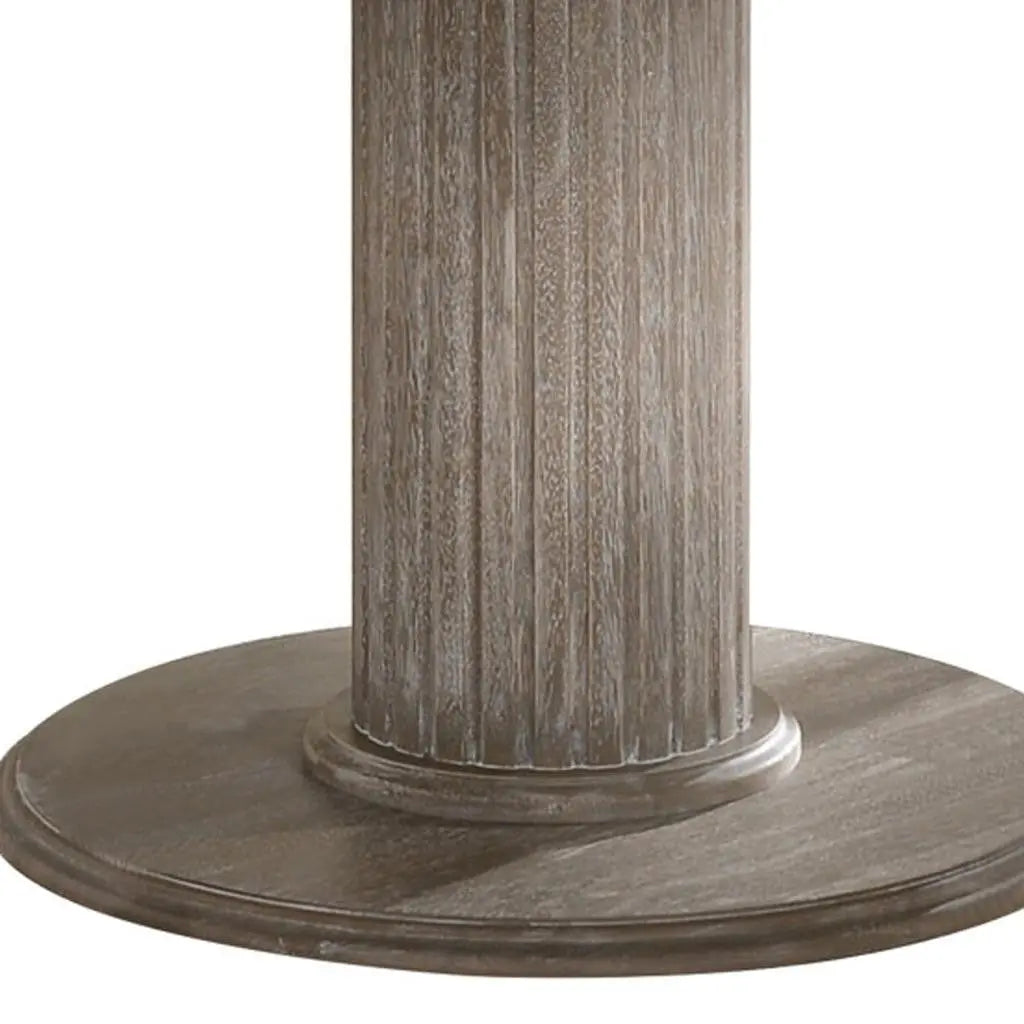 47" Gray Wood Pedestal Base Round Top Dining Table Homeroots Kitchen & Dining