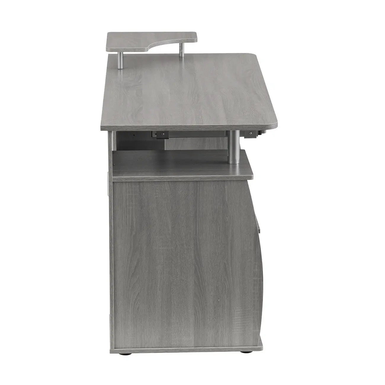 47" Gray Wood Pedestal Computer Desk With Two Drawers Homeroots