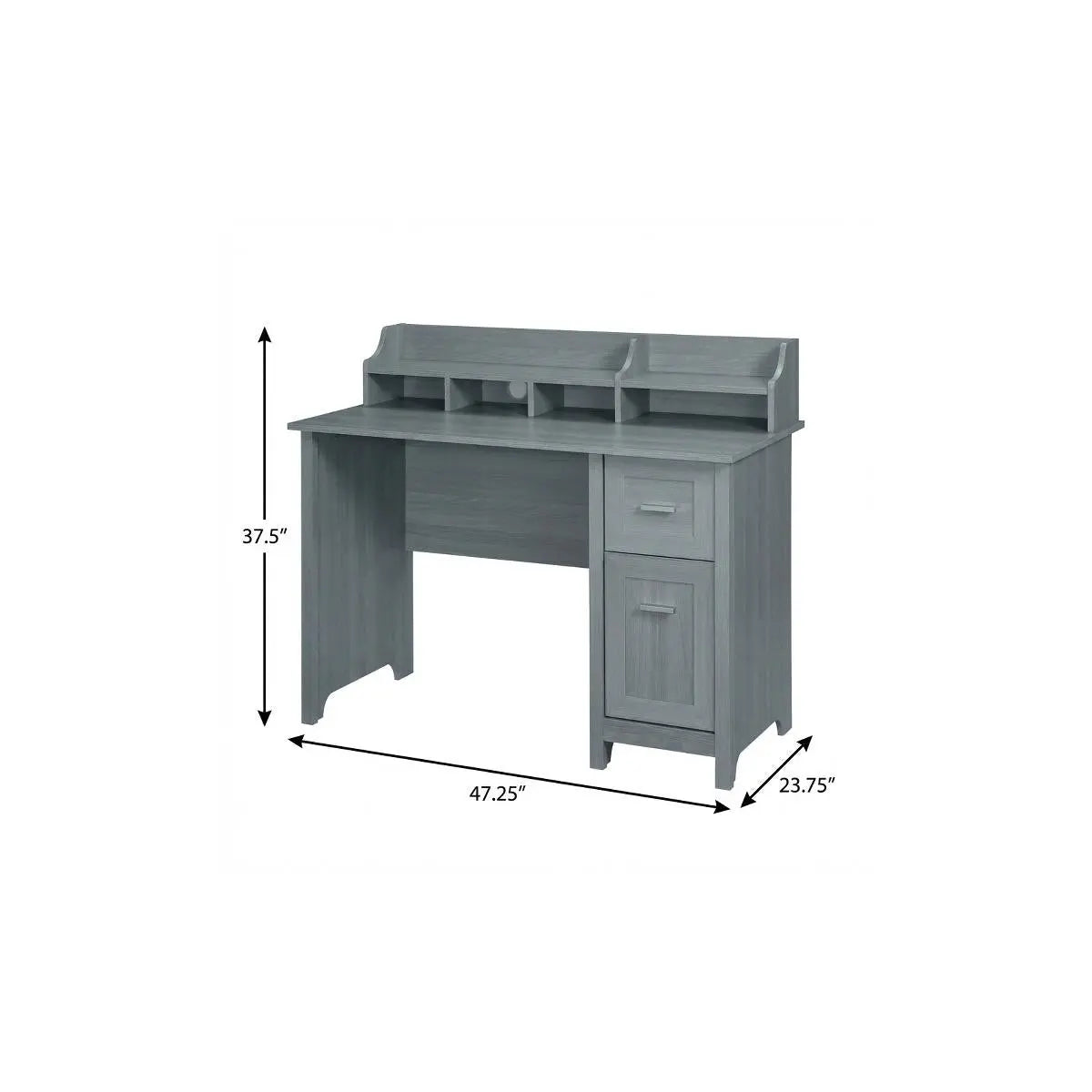 47" Gray Wood Writing Desk Homeroots Office
