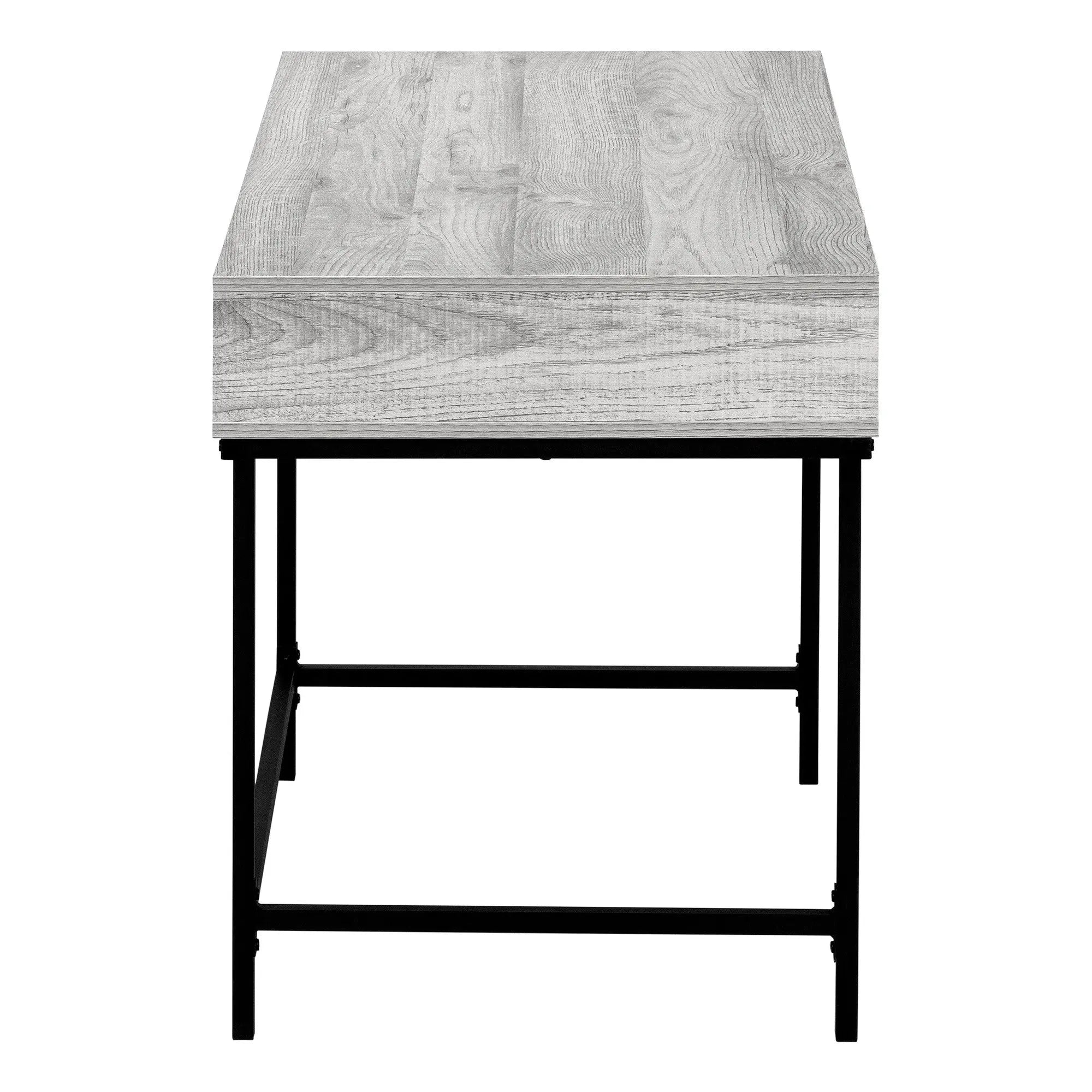 47" Gray and Black Wood and Metal H-Shape Computer Desk With Two Drawers Homeroots Office