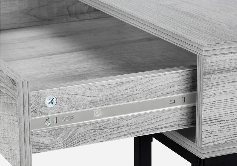 47" Gray and Black Wood and Metal H-Shape Computer Desk With Two Drawers Homeroots Office