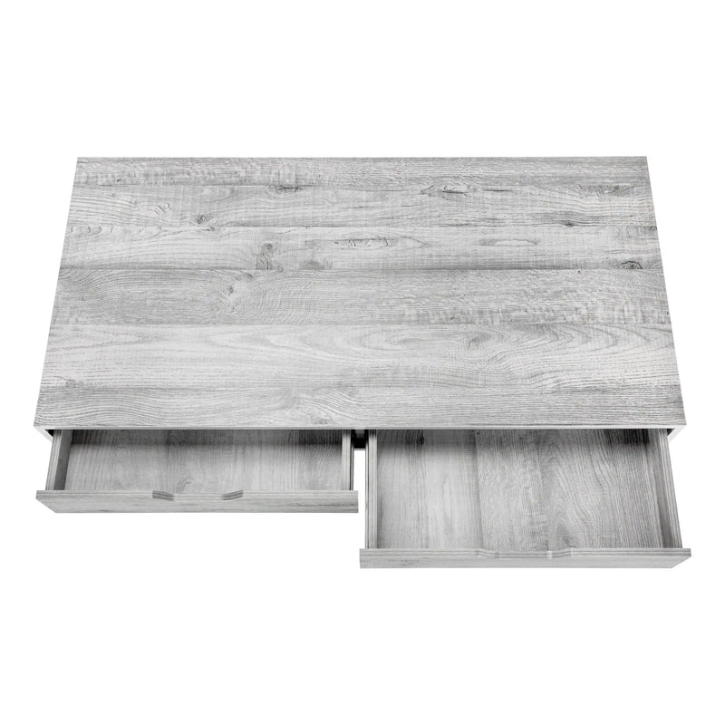 47" Gray and Black Wood and Metal H-Shape Computer Desk With Two Drawers Homeroots Office