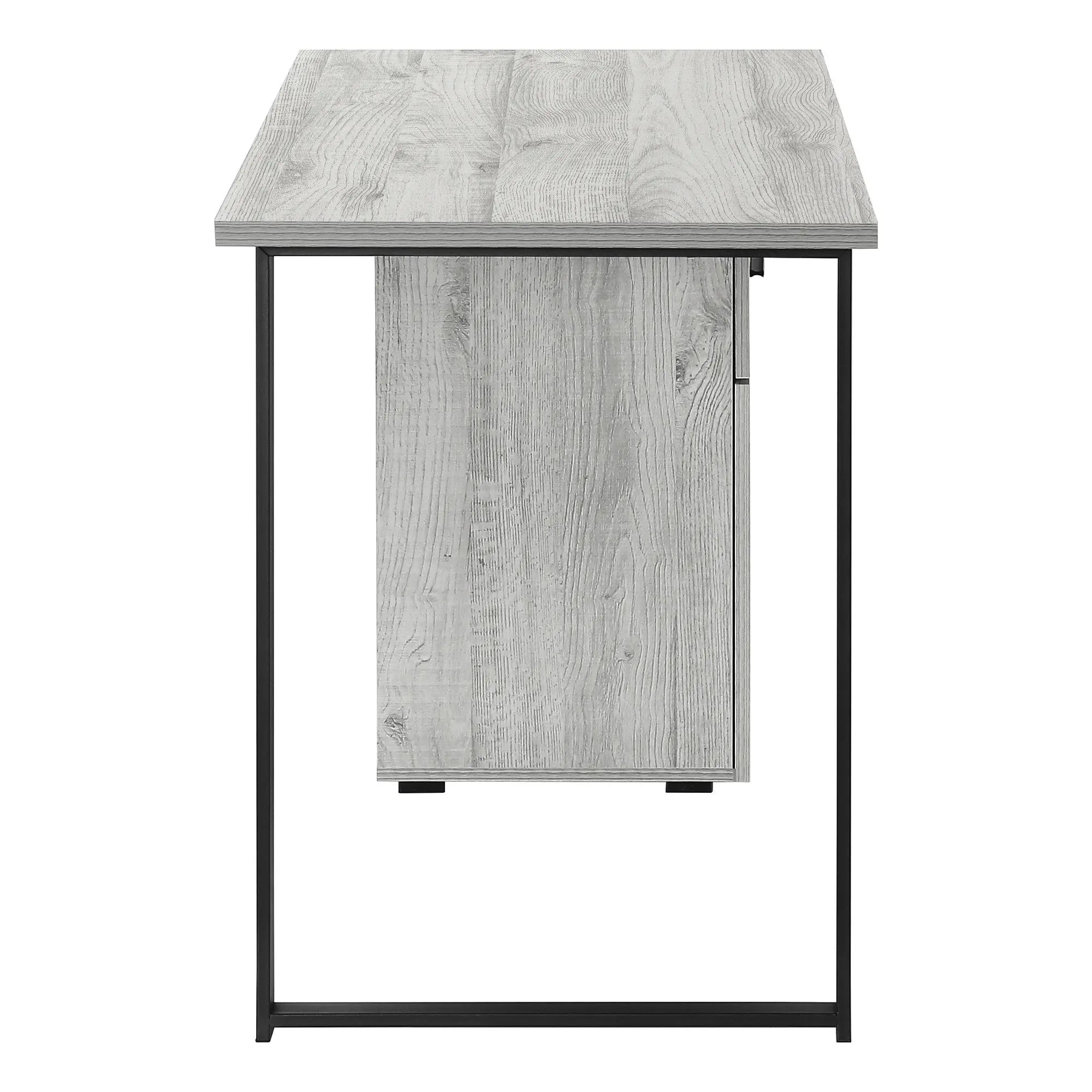 47" Gray and Black Wood and Metal Sled Computer Desk Homeroots Office