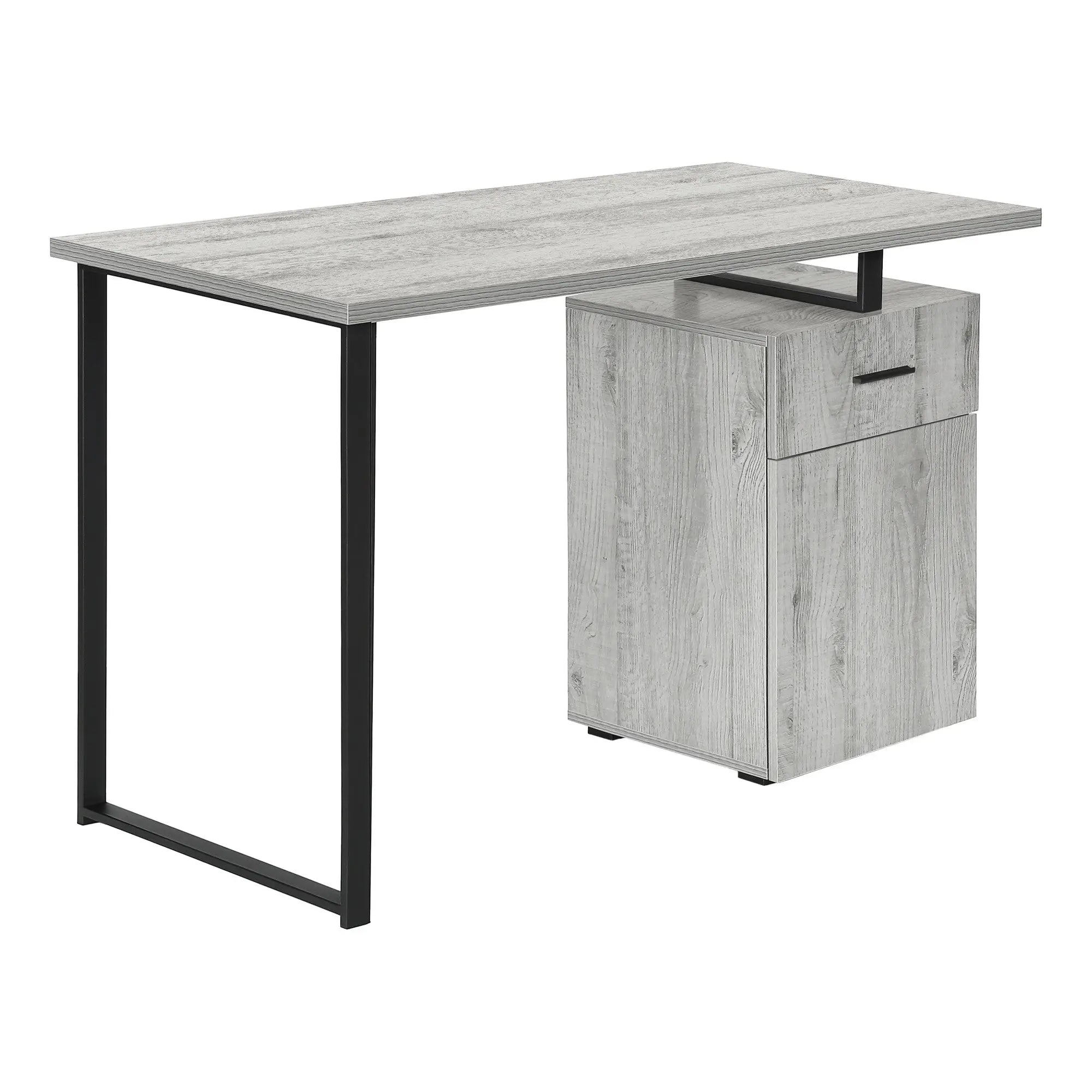 47" Gray and Black Wood and Metal Sled Computer Desk Homeroots Office
