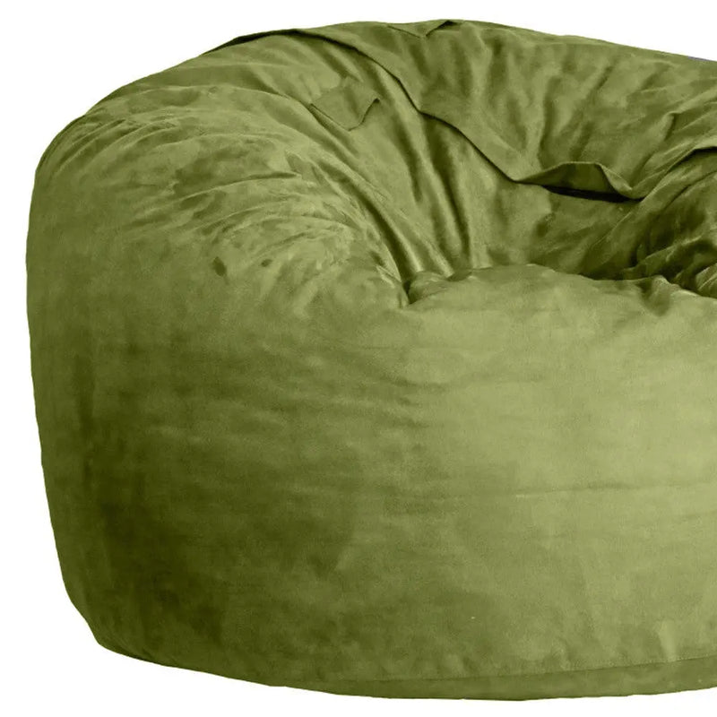 47" Green Microsuede Classic Bean Bag Homeroots Living Room