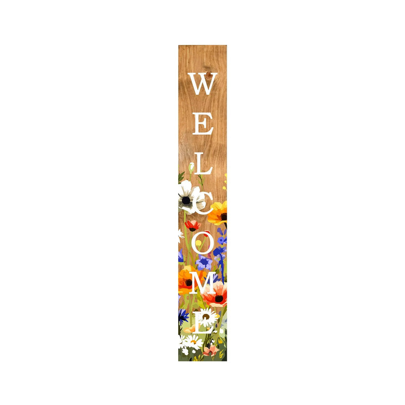 47" Green Natural And White Solid Wood Welcome Porch Sign Homeroots Outdoor