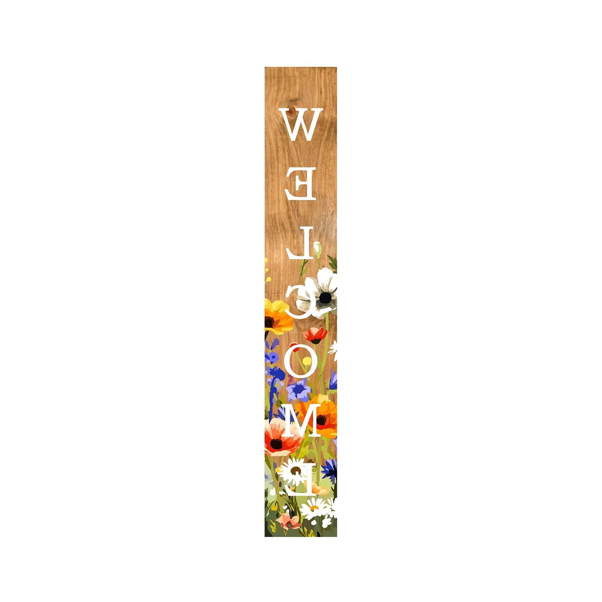 47" Green Natural And White Solid Wood Welcome Porch Sign Homeroots Outdoor
