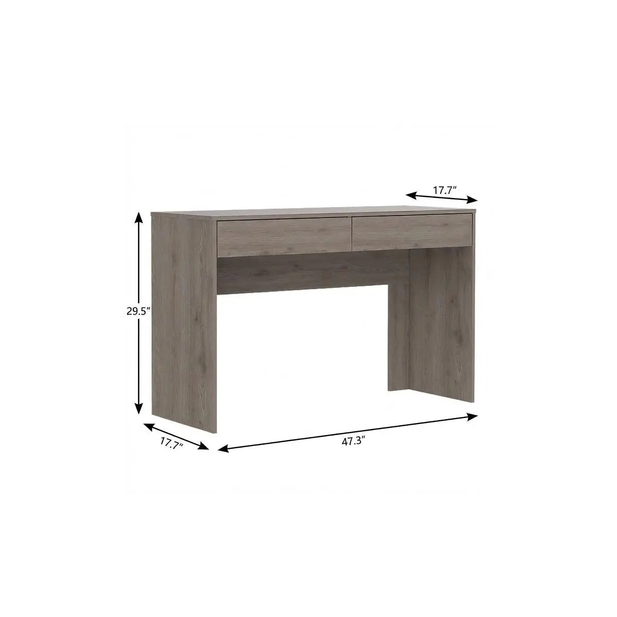 47" Light Gray Computer Desk With Two Drawers Homeroots Office