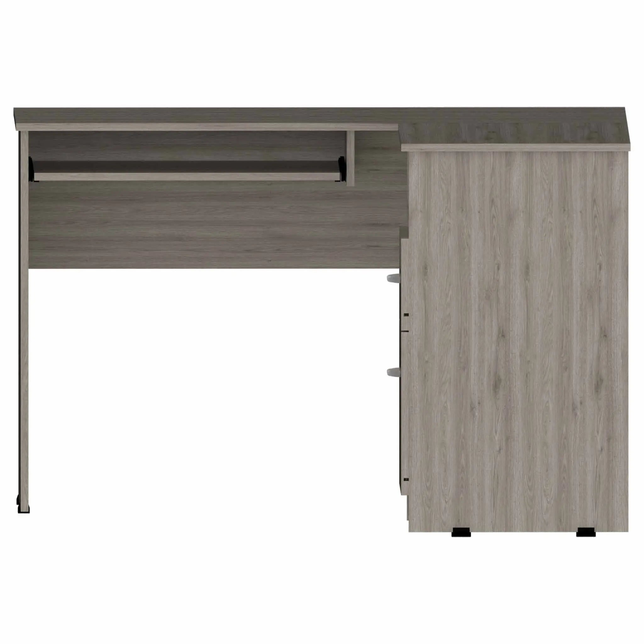 47" Light Gray L Shape Computer Desk With Two Drawers Homeroots Office