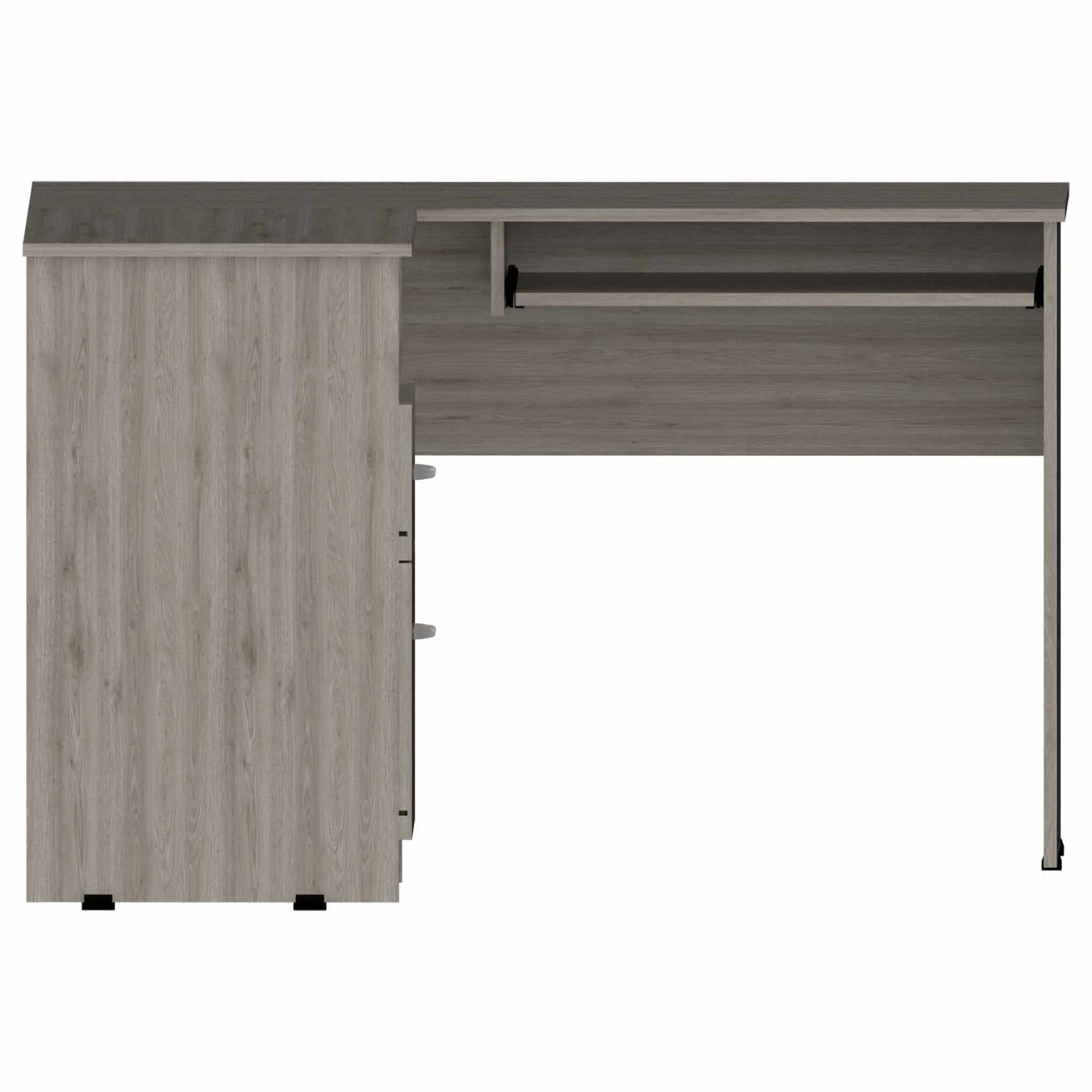 47" Light Gray L Shape Computer Desk With Two Drawers Homeroots Office