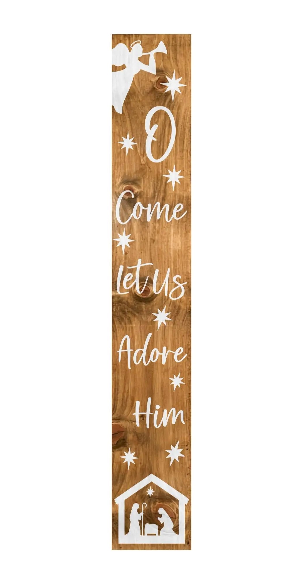 47" Natural And White Solid Wood Christmas Pilgrim Porch Sign Homeroots Outdoor