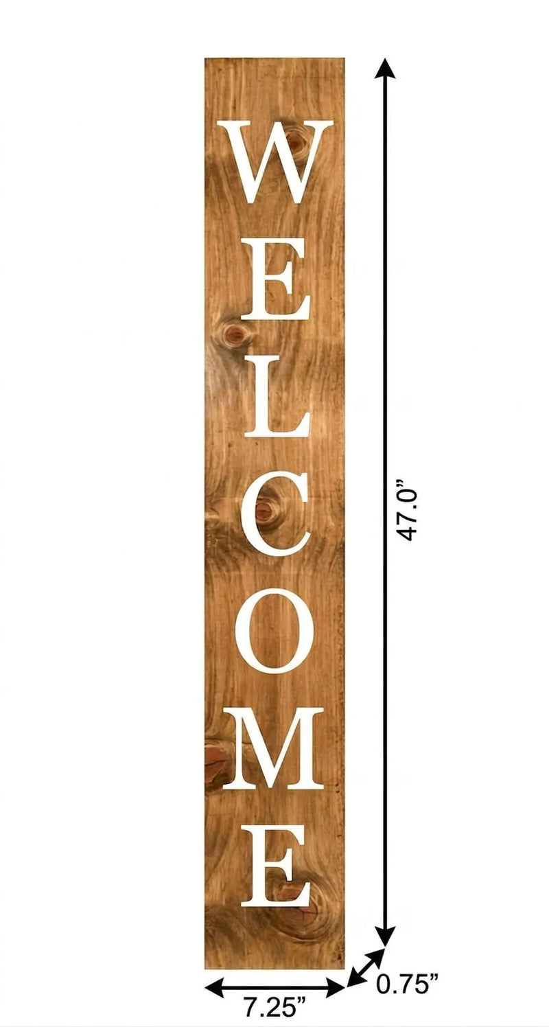 47" Natural And White Solid Wood Welcome Porch Sign Homeroots Outdoor