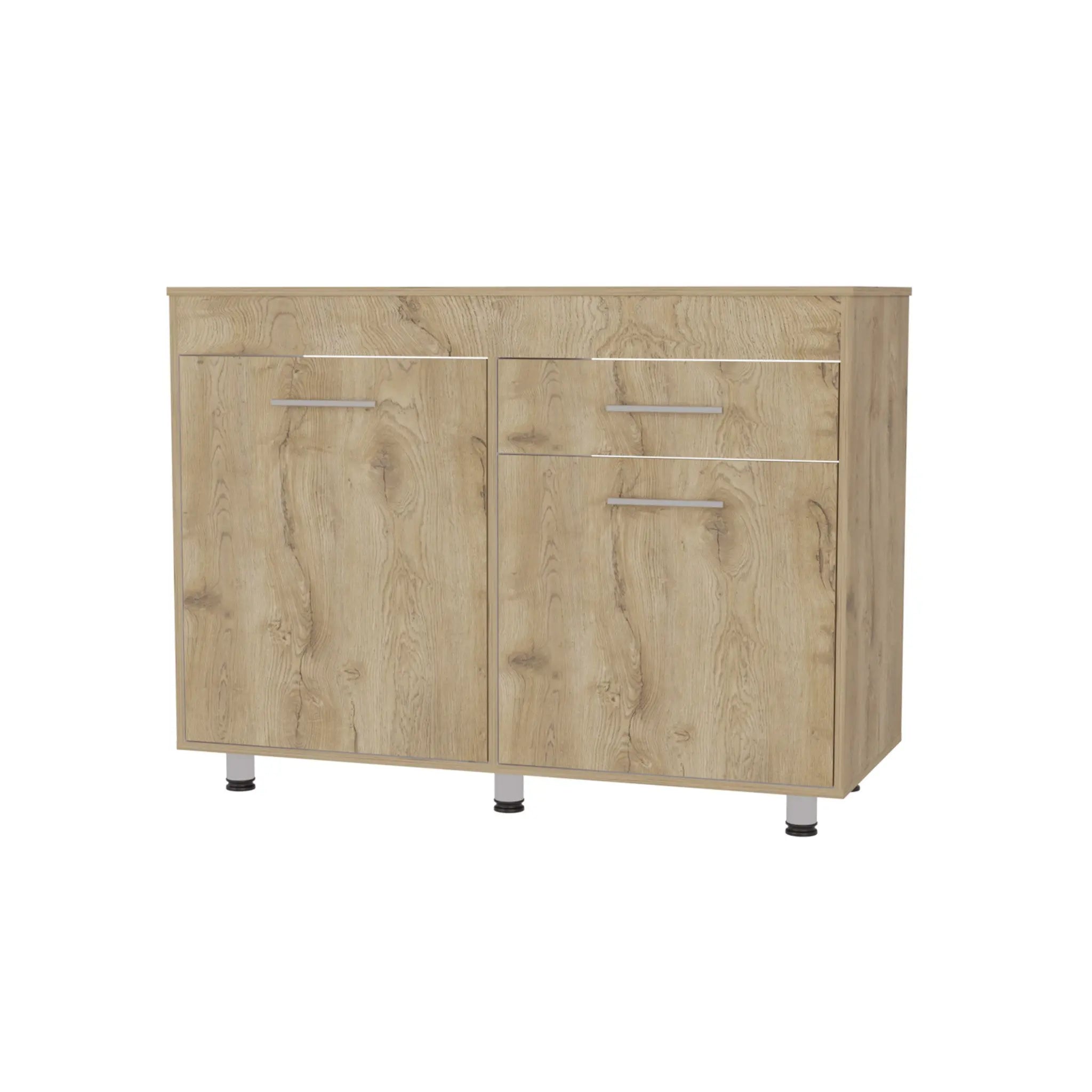 47" Natural Console Accent Cabinet With Three Shelves And One Drawer Homeroots Kitchen & Dining