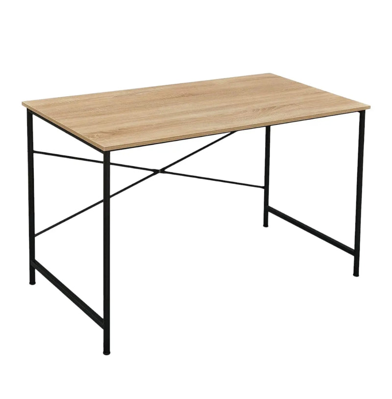 47" Natural and Black Wood and Metal Computer Desk Homeroots Office