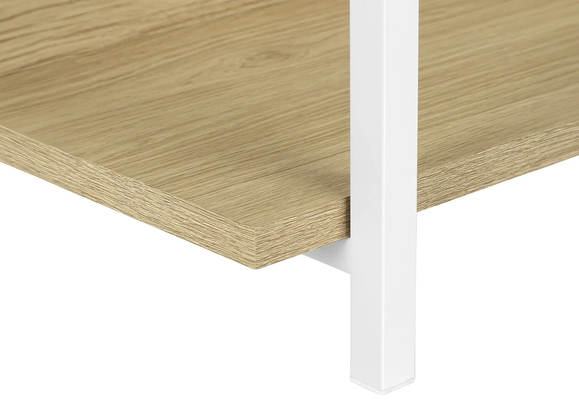 47" Natural and White Wood and Metal Frame Console Table With Three Shelves Homeroots Living Room