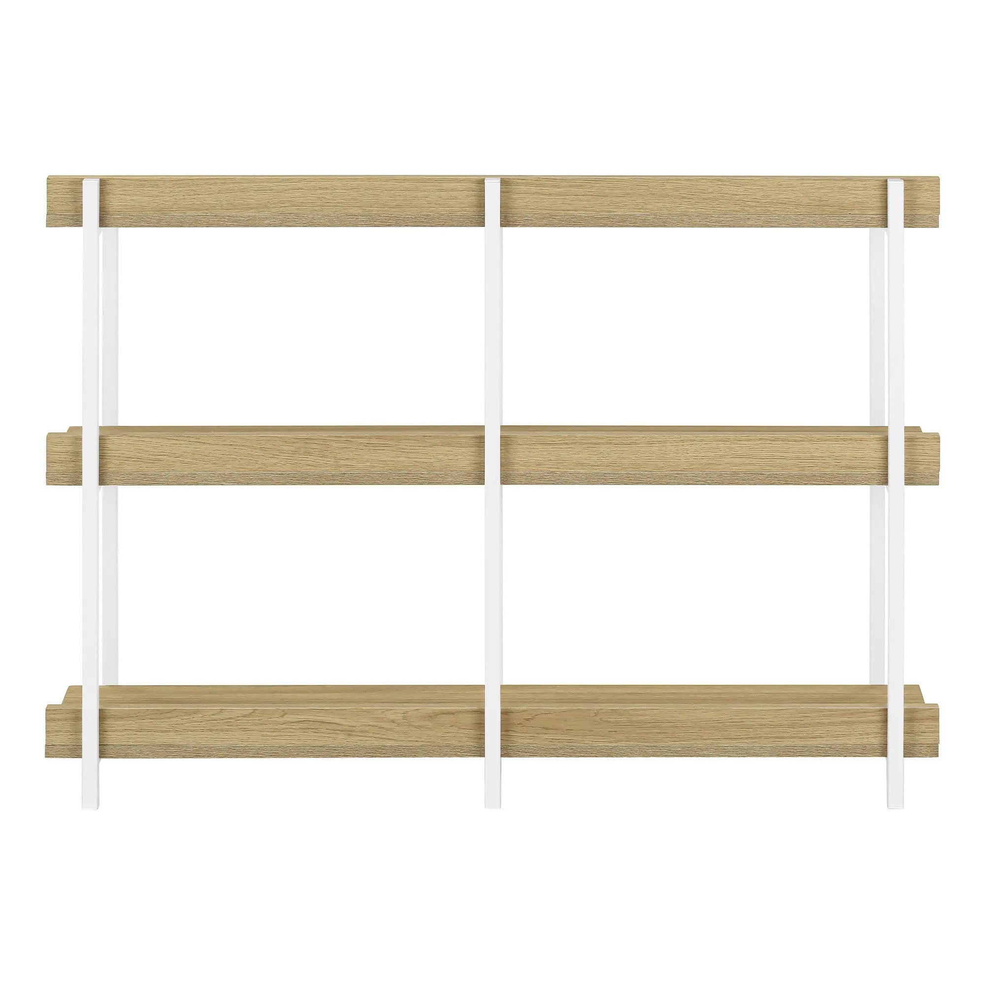47" Natural and White Wood and Metal Frame Console Table With Three Shelves Homeroots Living Room
