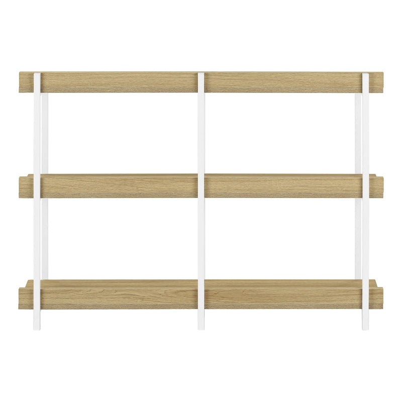 47" Natural and White Wood and Metal Frame Console Table With Three Shelves Homeroots Living Room