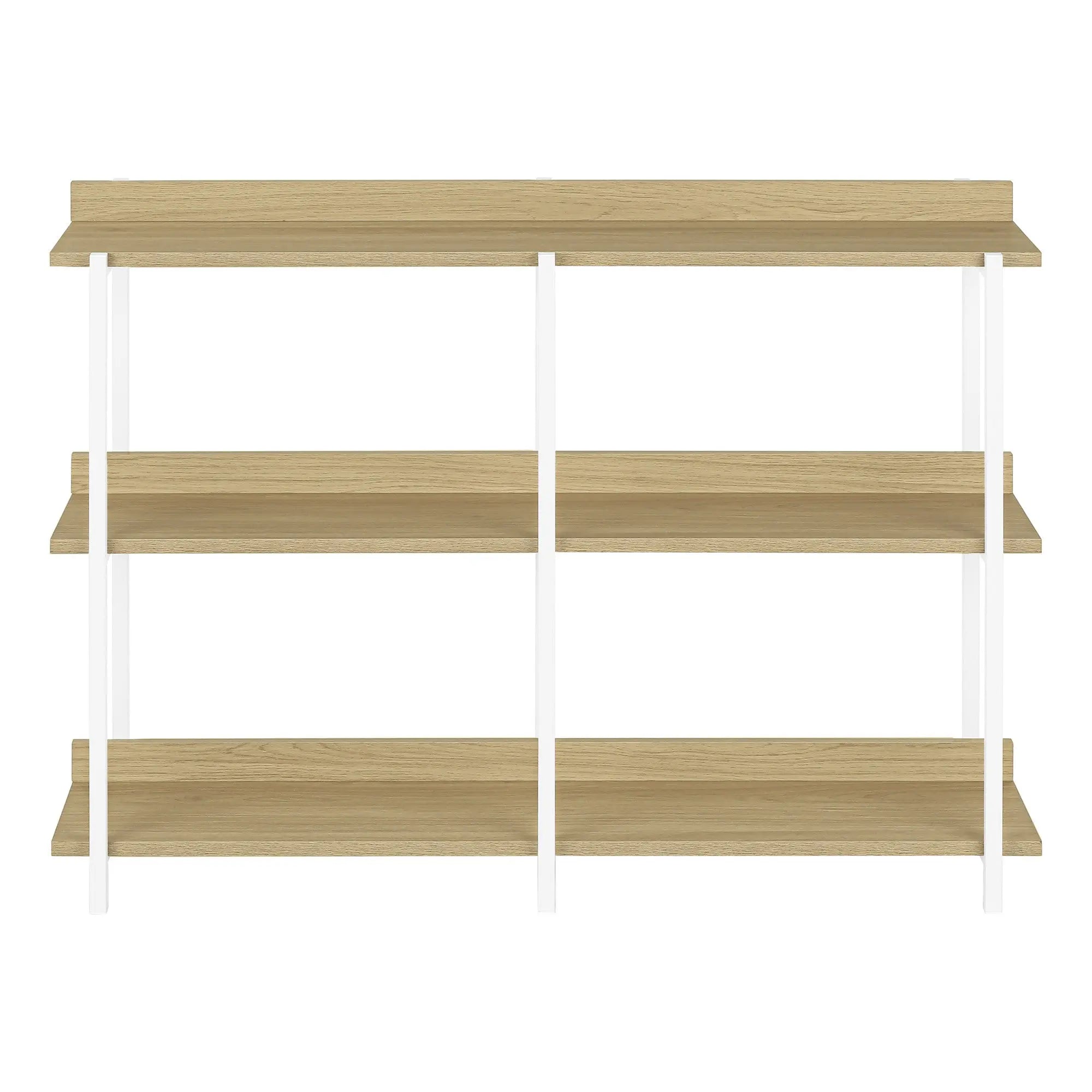 47" Natural and White Wood and Metal Frame Console Table With Three Shelves Homeroots Living Room