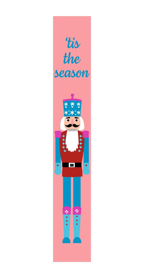 47" Pink And Blue Solid Wood Christmas Nutcracker Porch Sign Homeroots Outdoor