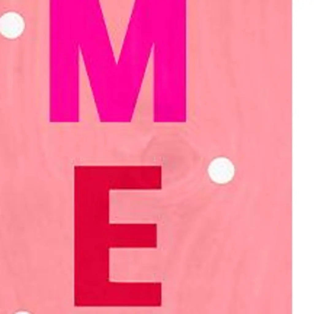 47" Pink And White Solid Wood Merry & Bright Christmas Snow Scene Porch Sign Homeroots Outdoor