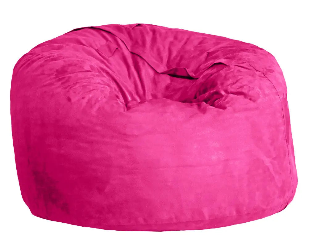 47" Pink Microsuede Classic Bean Bag Homeroots Living Room