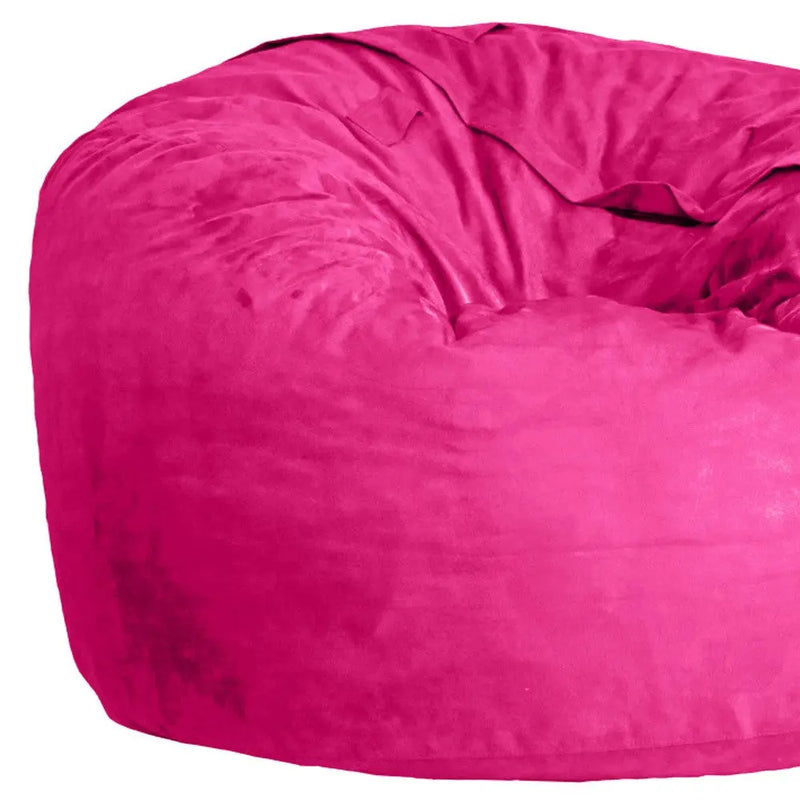47" Pink Microsuede Classic Bean Bag Homeroots Living Room