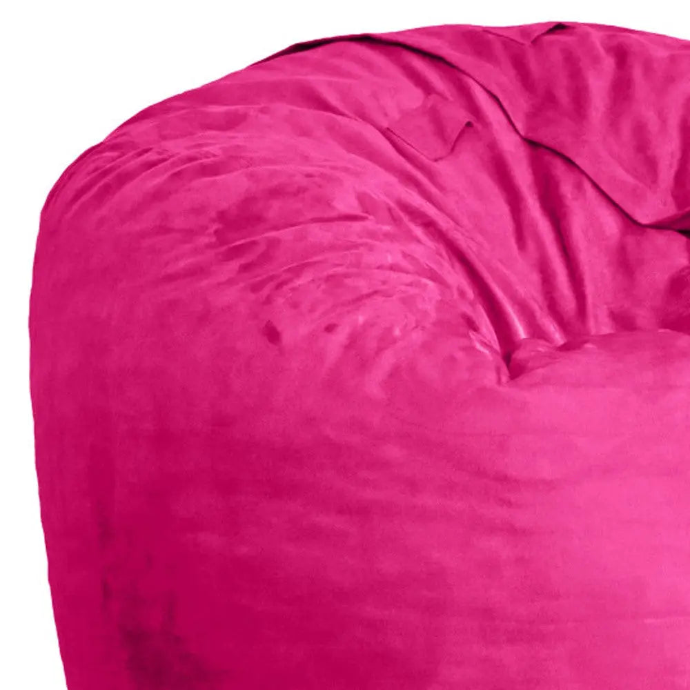 47" Pink Microsuede Classic Bean Bag Homeroots Living Room