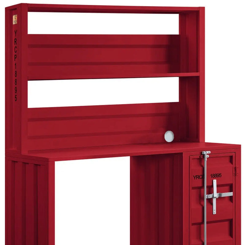 47" Red Iron Writing Desk Homeroots Office