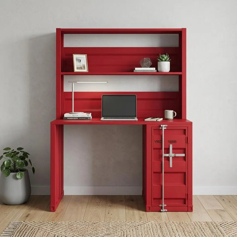 47" Red Iron Writing Desk Homeroots Office