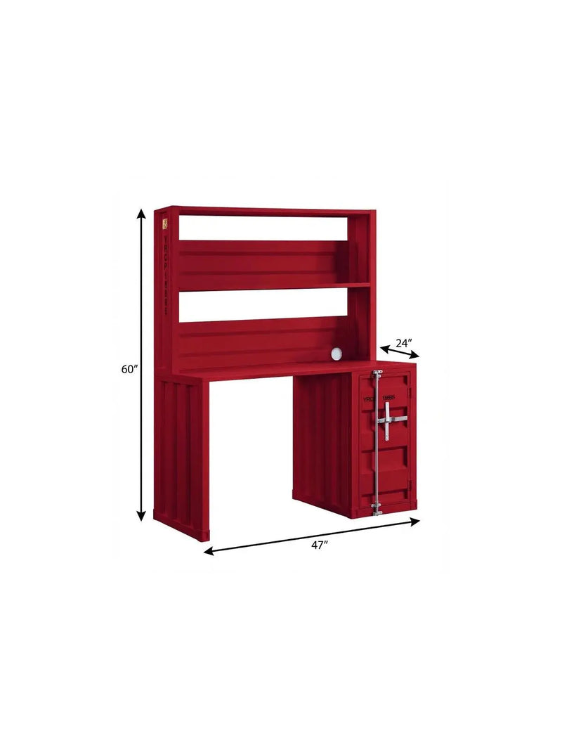 47" Red Iron Writing Desk Homeroots Office