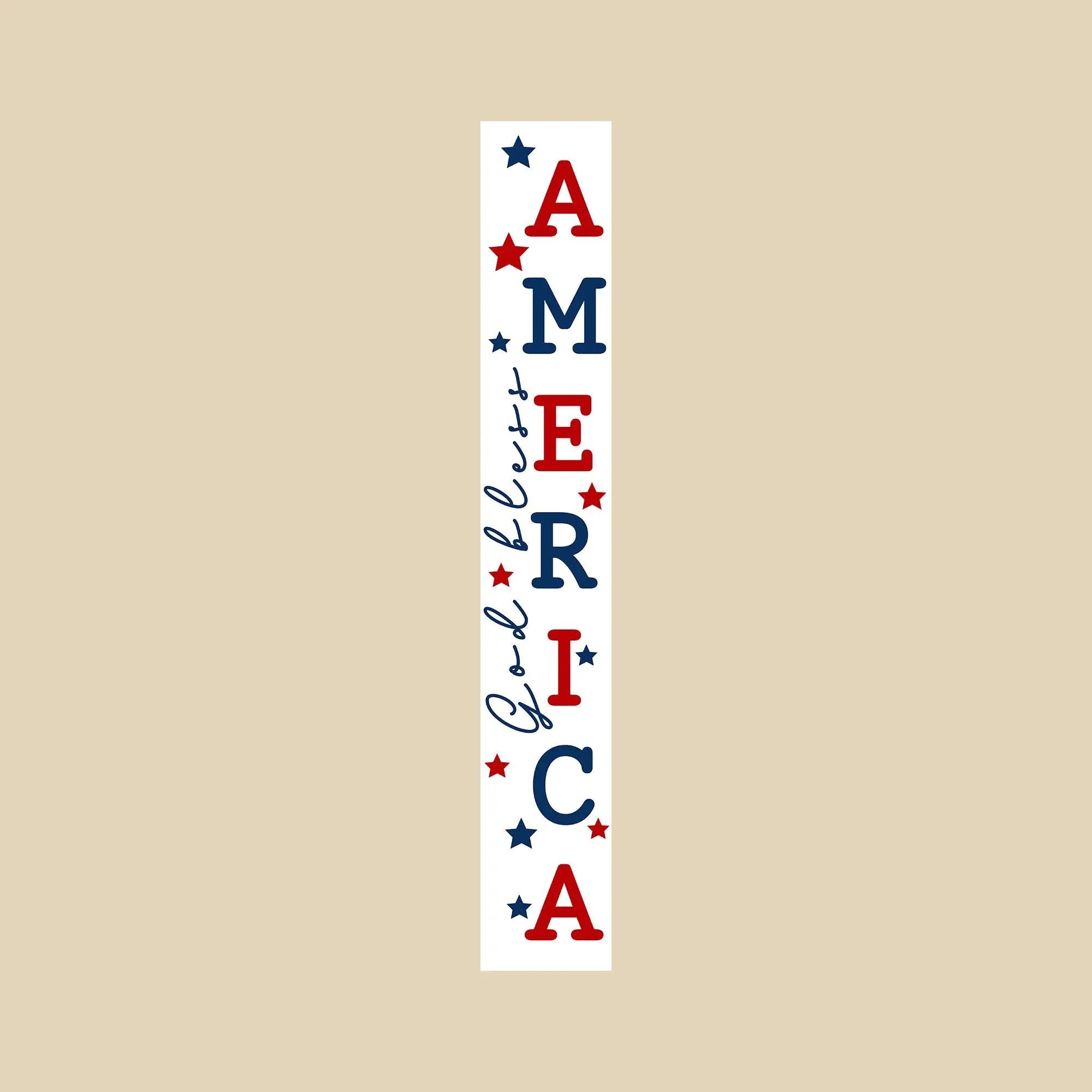 47" Red White And Blue Solid Wood God Bless America Porch Sign Homeroots Outdoor