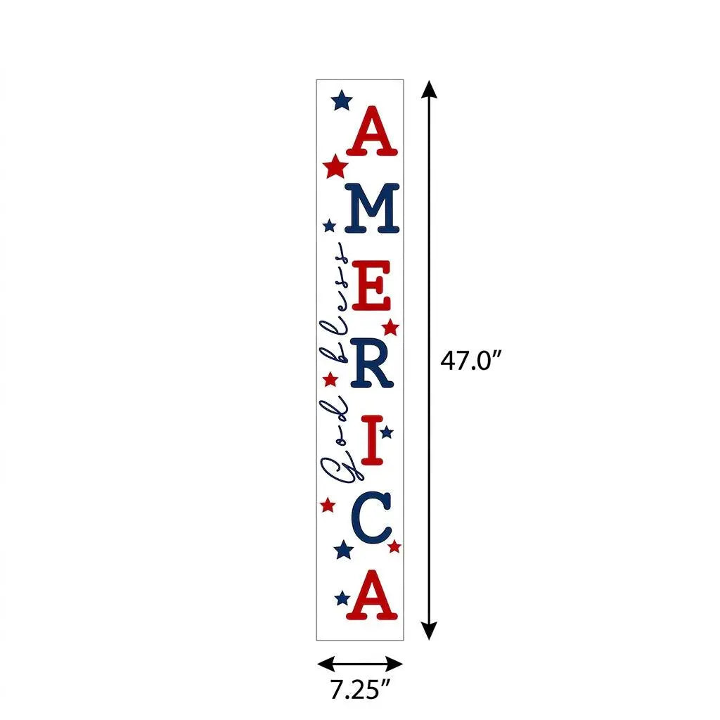 47" Red White And Blue Solid Wood God Bless America Porch Sign Homeroots Outdoor