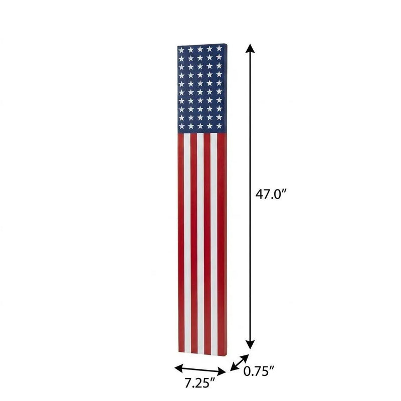 47" Red White And Blue Stars And Stripes Solid Wood Porch Sign Homeroots Outdoor