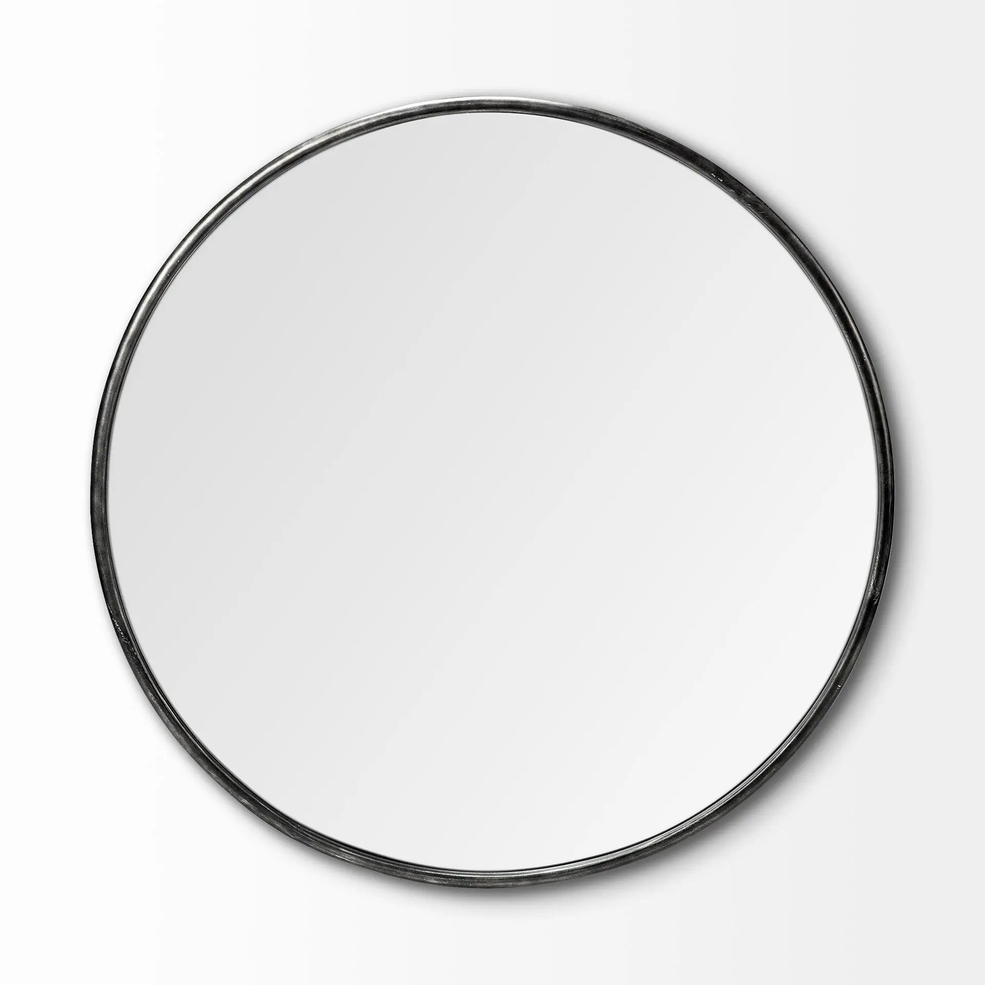 47" Round Black Metal Frame Wall Mirror Homeroots Bed & Bath