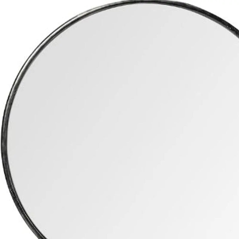 47" Round Black Metal Frame Wall Mirror Homeroots Bed & Bath