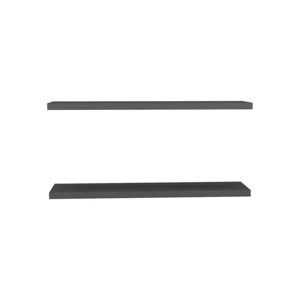 47" Set Of Two Dark Gray Wood Wall Mounted Floating Shelves - GreatEagleInc
