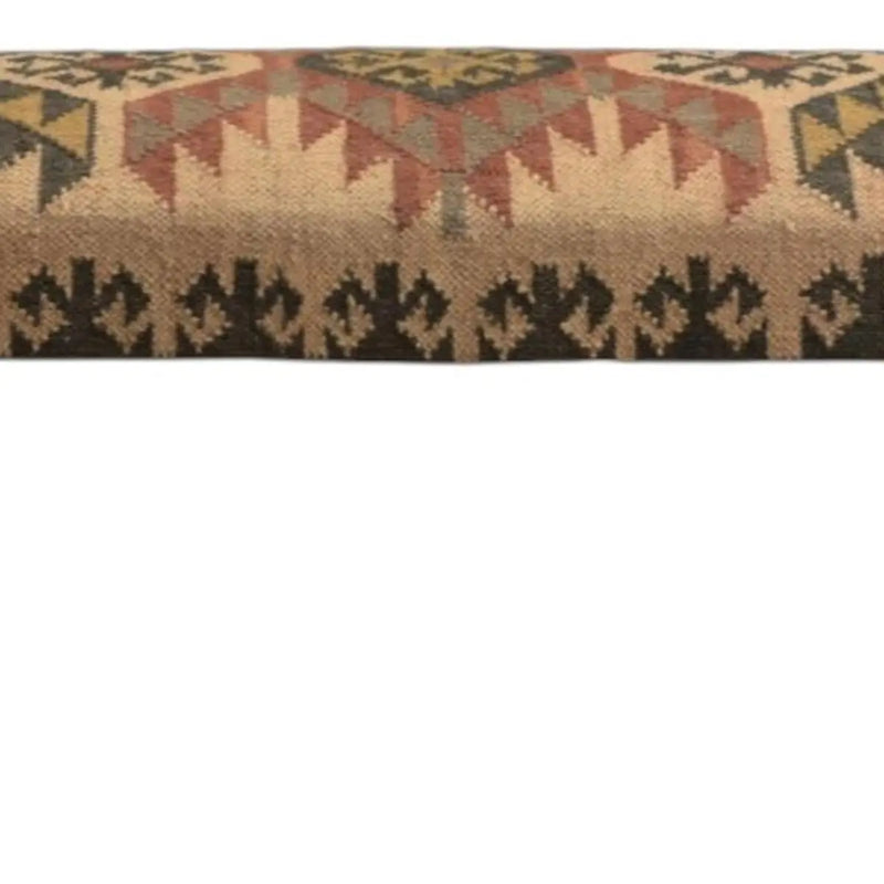 47" Shades of Brown Black Leg Southwest Upholstered Bench Homeroots Living Room