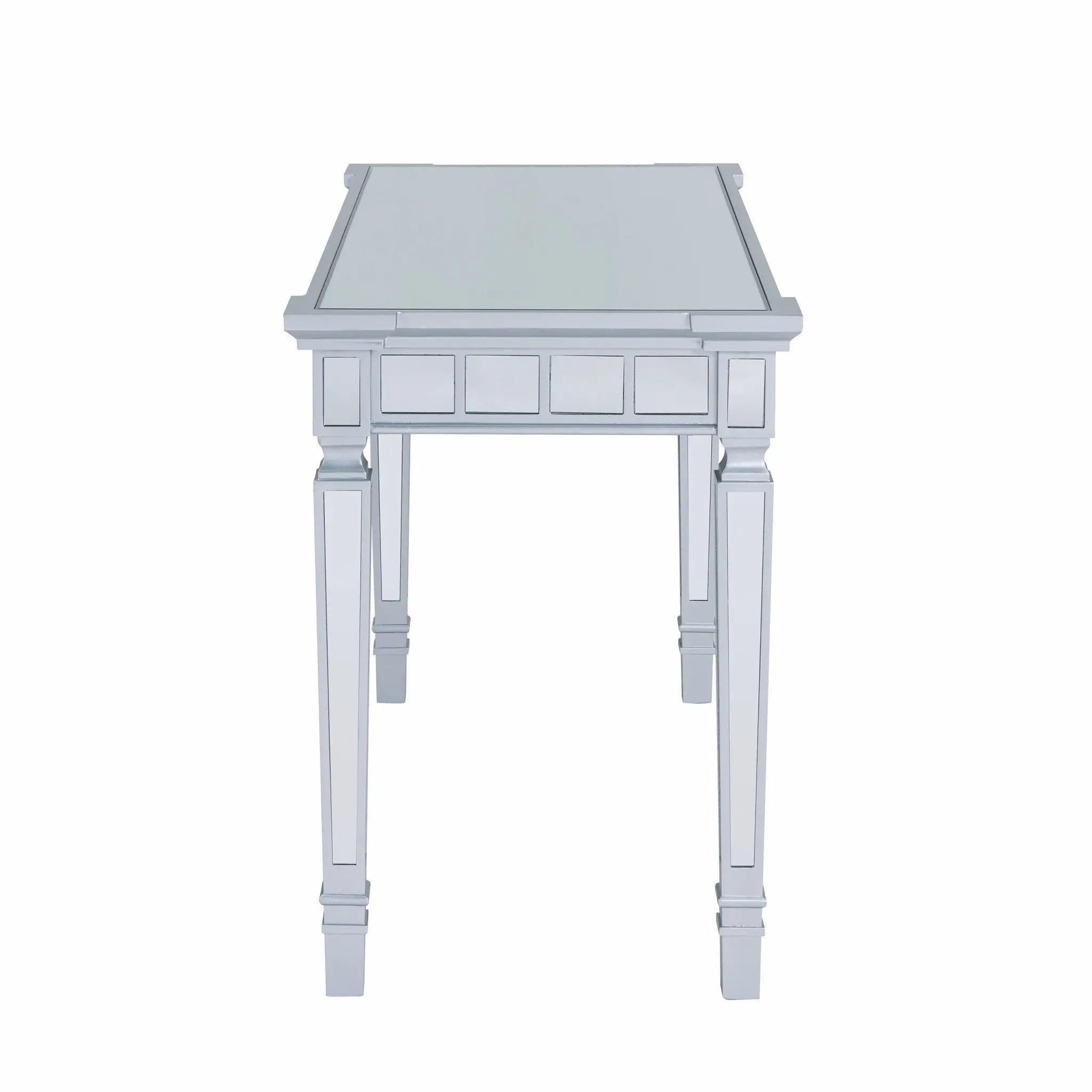47" Silver Wood Mirrored With Two Drawers Homeroots Office