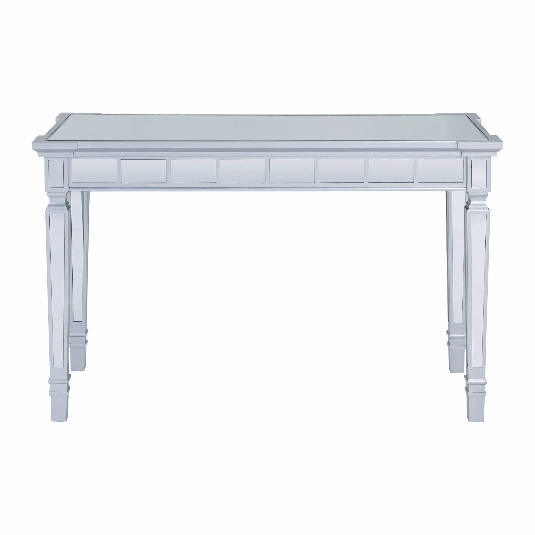 47" Silver Wood Mirrored With Two Drawers Homeroots Office