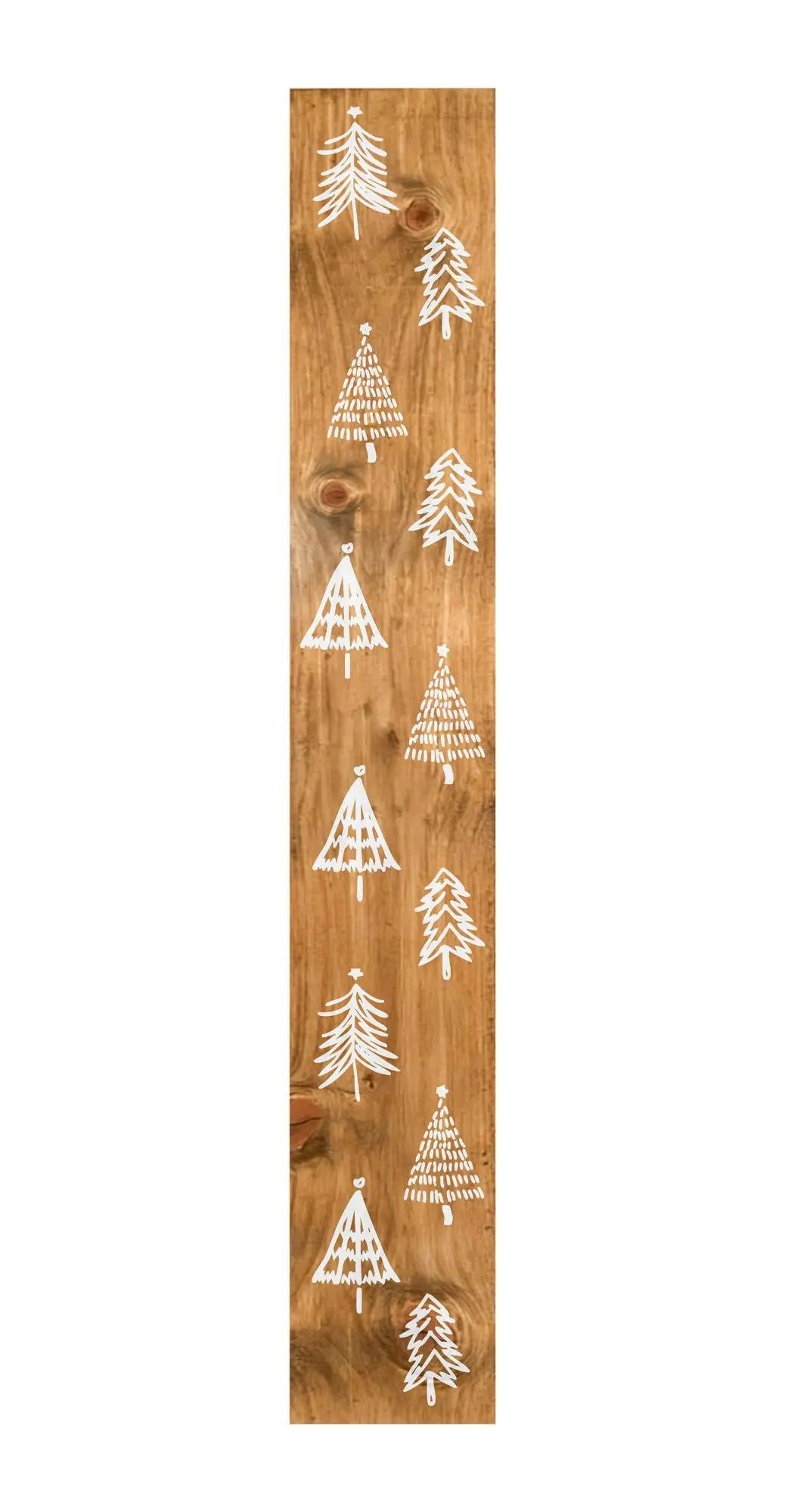 47" Tan And White Solid Wood Christmas Christmas Trees Porch Sign Homeroots Outdoor