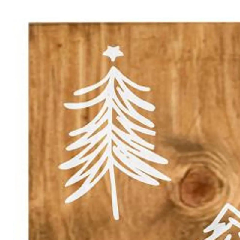 47" Tan And White Solid Wood Christmas Christmas Trees Porch Sign Homeroots Outdoor