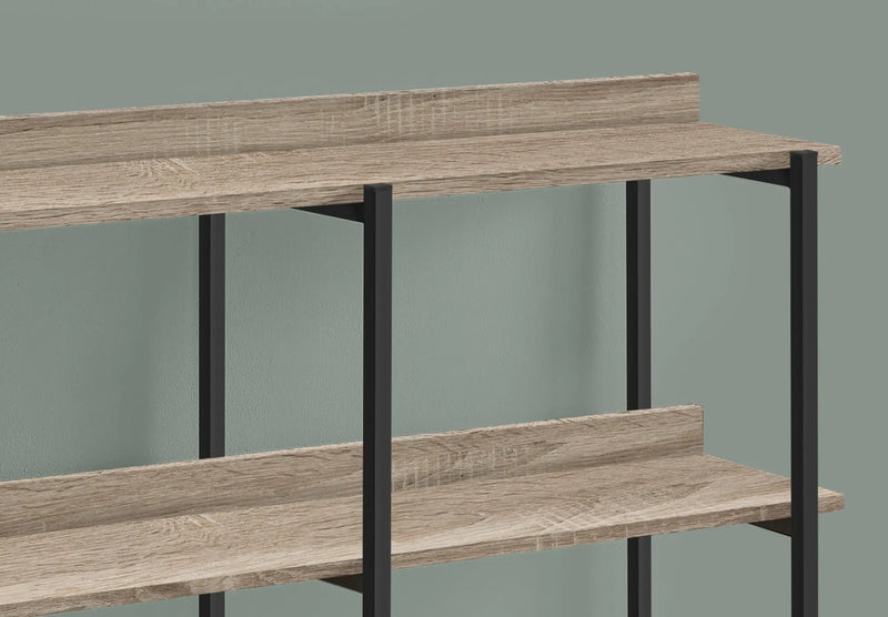 47" Taupe and Black Wood and Metal Frame Console Table With Three Shelves Homeroots Living Room