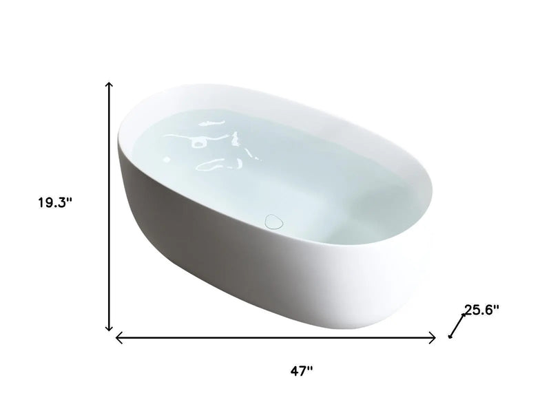 47" White Acrylic Oval Bath Tub Homeroots Bed & Bath
