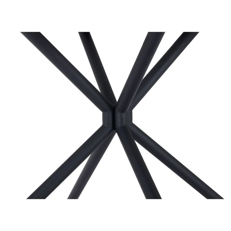 47" White And Black Rounded Steel Dining Table Homeroots Kitchen & Dining