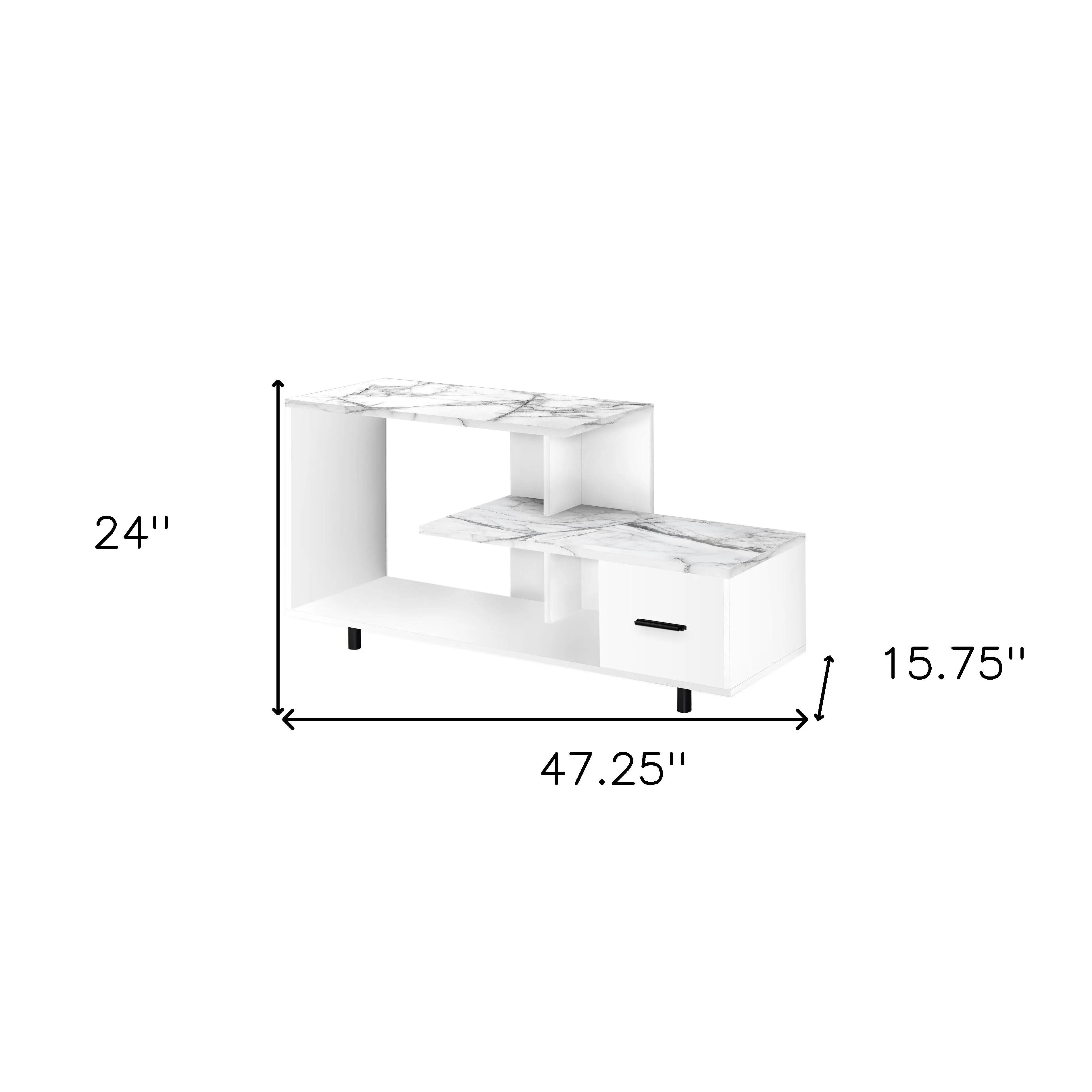 47" White Cabinet Enclosed Storage TV Stand Homeroots Living Room