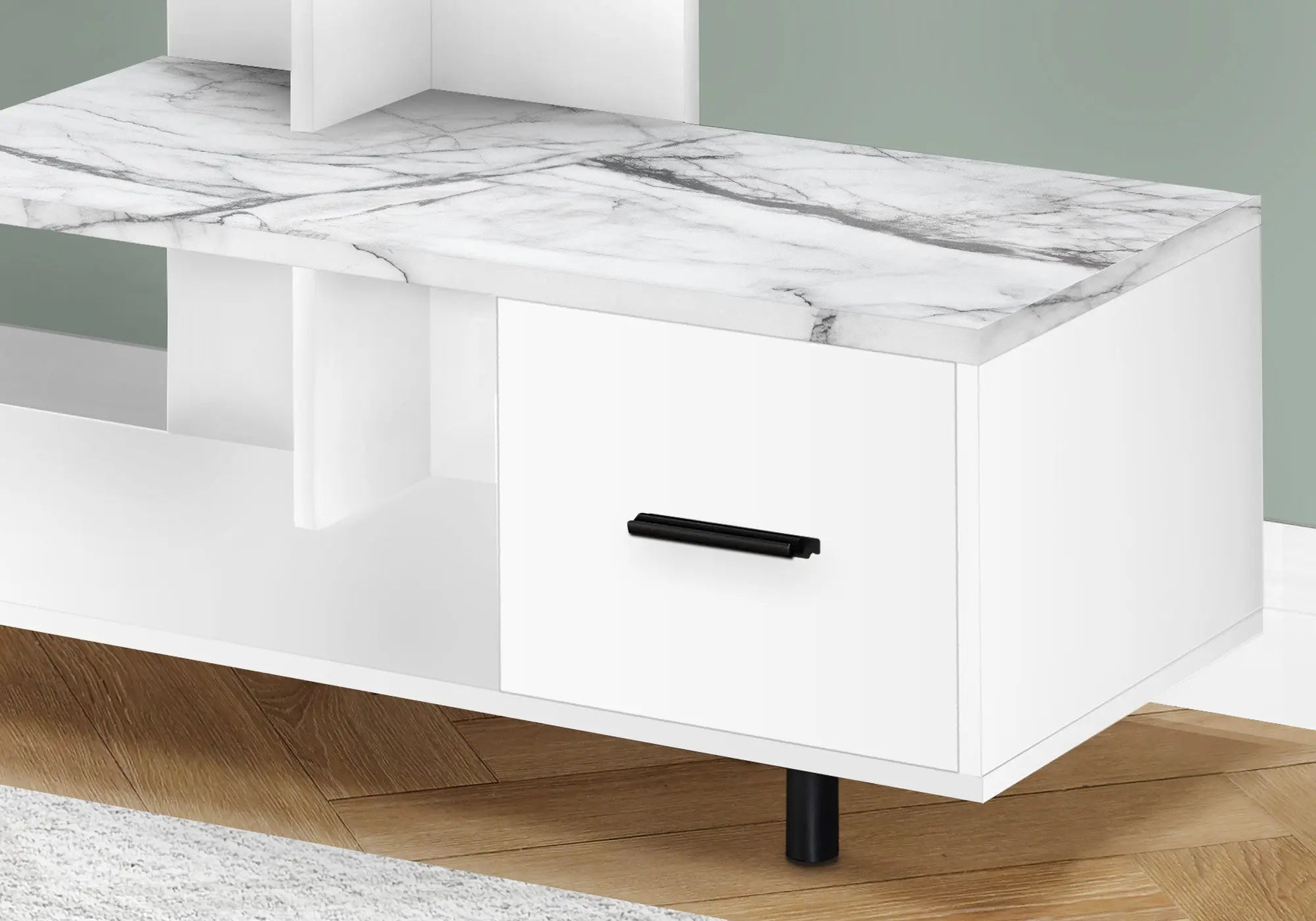 47" White Cabinet Enclosed Storage TV Stand Homeroots Living Room